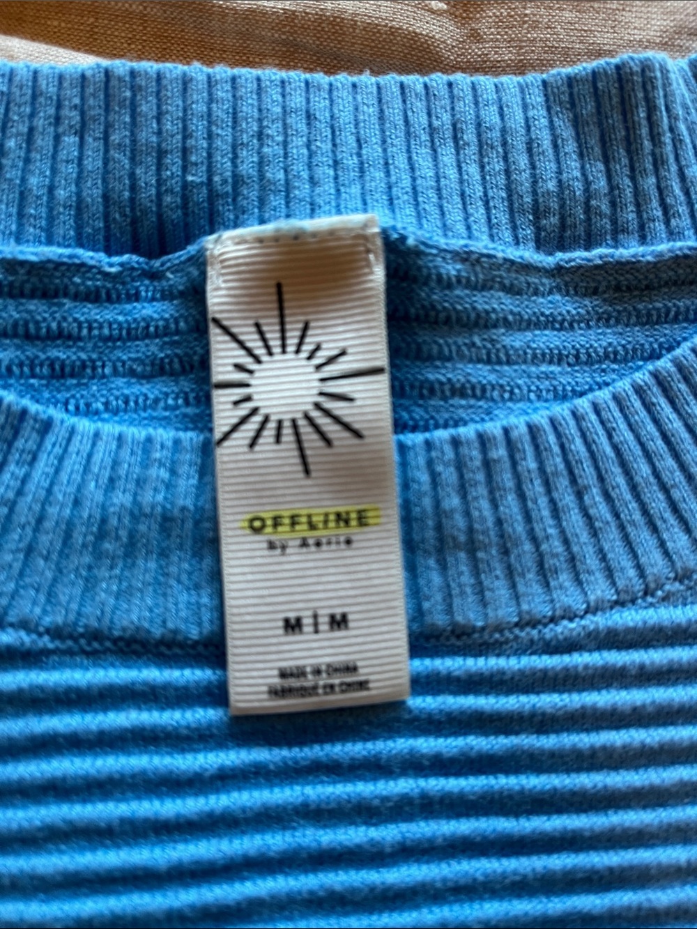 OFFLINE by Aerie M Sky Blue Ribbed Cropped Sweater - Picture 2 of 6